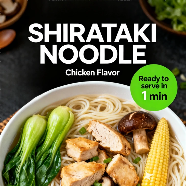 Instant shirataki noodles